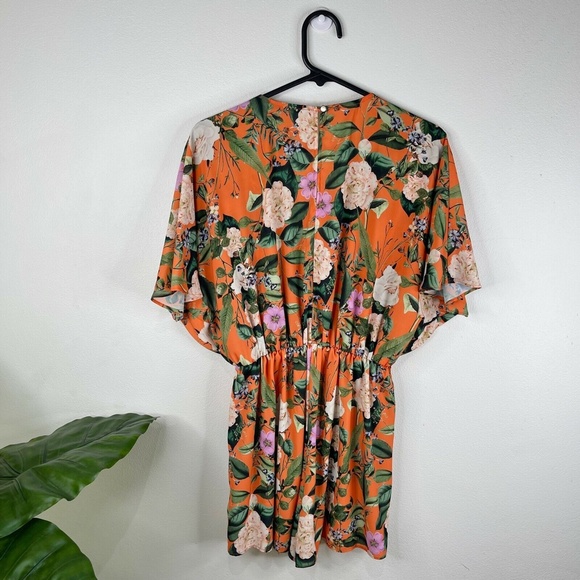Sheike Orange Floral Playsuit Size 8 - Picture 10 of 12